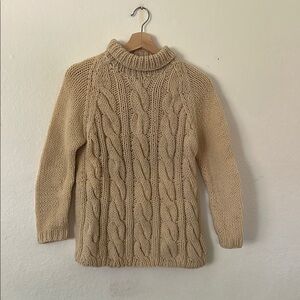 Vintage Fashion Bar Cable Knit Sweater in Cream Sz Missing